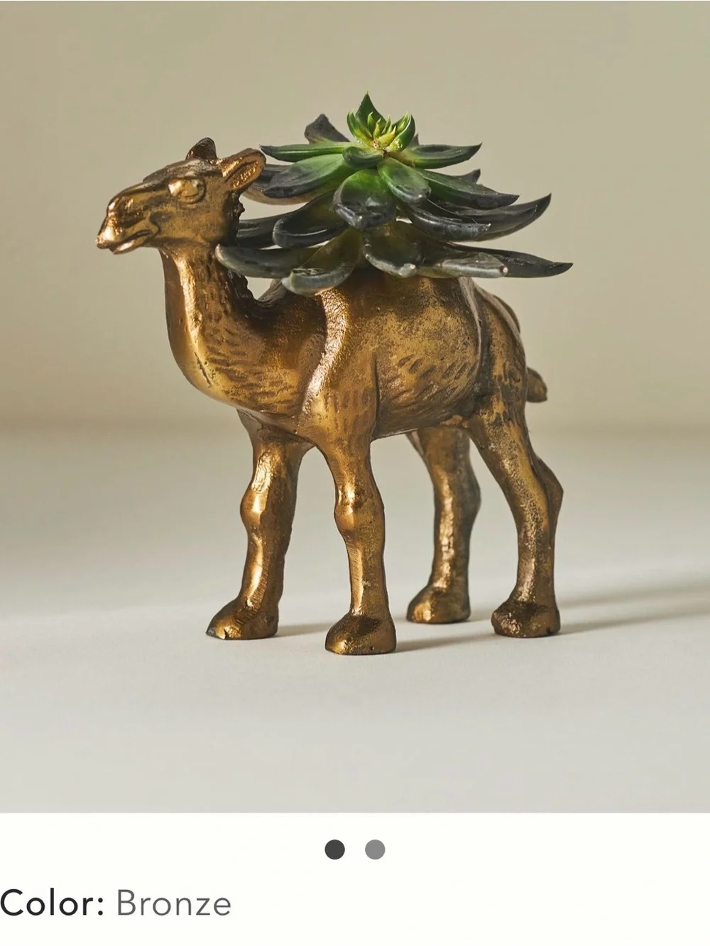 Cutest Bronze Colored Camel Planter from Anthropologie. NWT